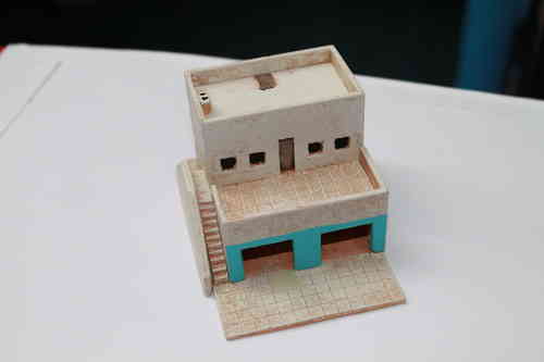 15mm middle eastern building with with shops and flat